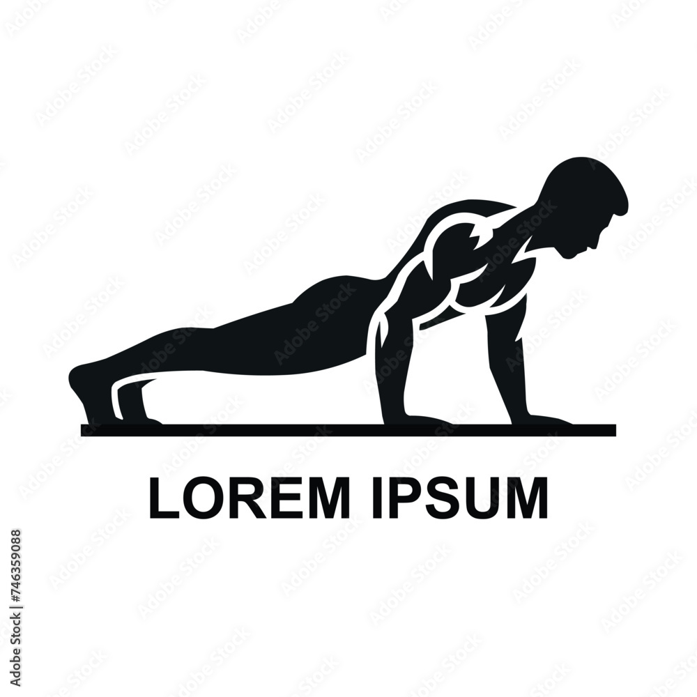 fitness logo or gym logo on black and white background fitness logo or gym logo on black and white background