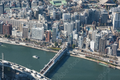 展望台から眺める隅田川と浅草の街 © y.tanaka