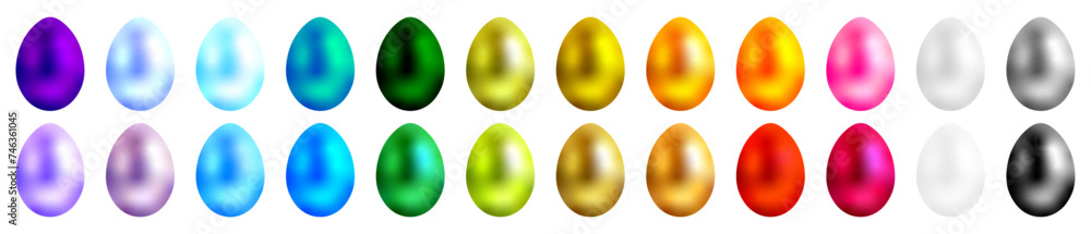 Easter egg set, 3D Easter eggs collection, colored eggs Easter egg set, 3D Easter eggs collection, colored eggs