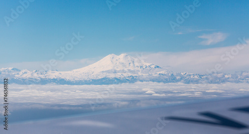 Double peak of Mount Elbrus photo