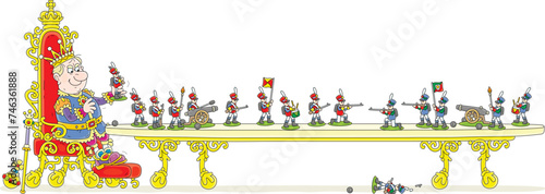 Angry king playing with toy...