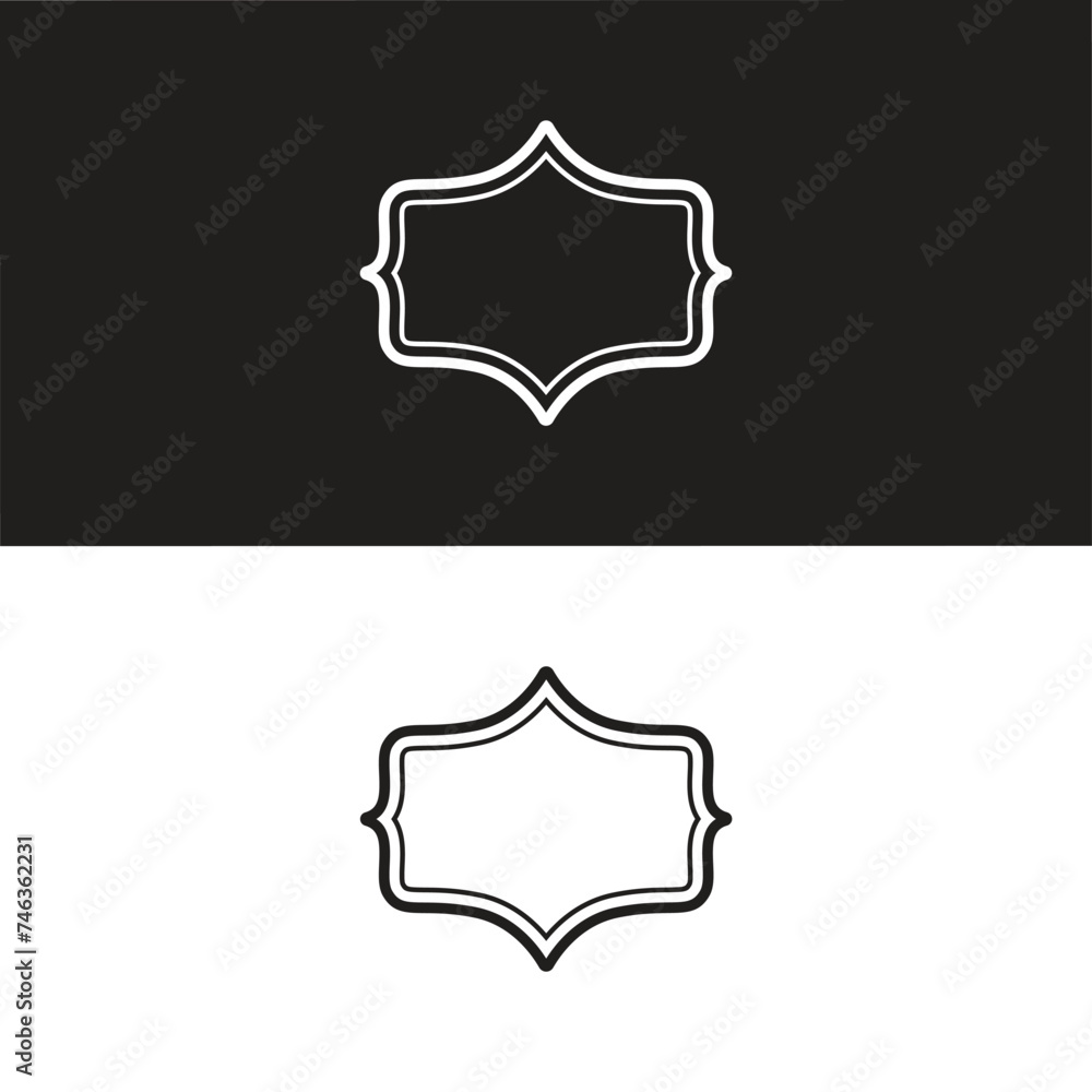 Ornate borders Mid-century Retro Badge Designs Ornate borders Mid-century Retro Badge Designs
