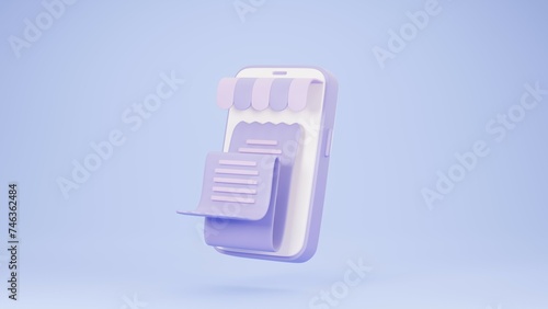3D Render the mobile phone with bill Electronic.