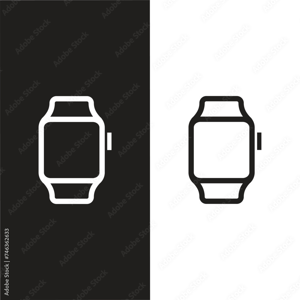 Smart Watch Icon with Editable Stroke and Pixel Perfect. Smart Watch Icon with Editable Stroke and Pixel Perfect.