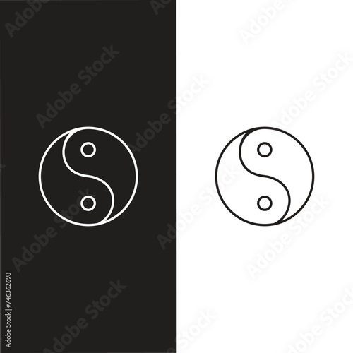 Taijitu Symbol Black and white yin yang on a white background