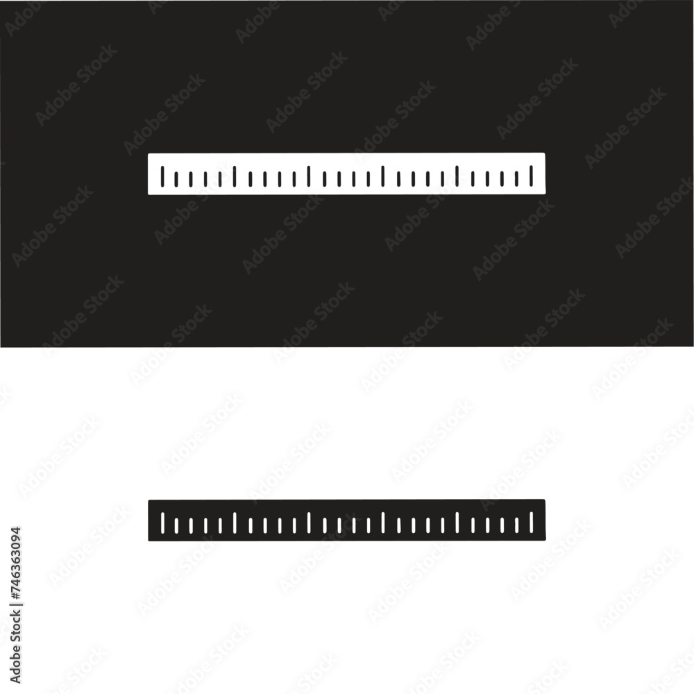 Ruler Set - Inch and Metric. Measuring Tools Vector. 10 inches. 25 cm