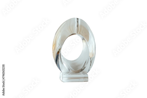 Crystal Clear Glass Trophy on Transparent Background, PNG