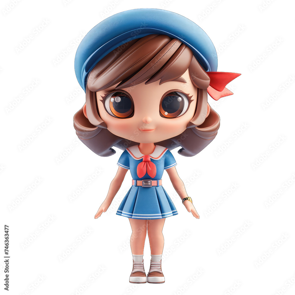 3D character a woman air hostess Transparent Background 3D character a woman air hostess Transparent Background