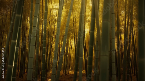 gold bamboo forest seamless