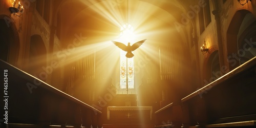 Holy spirit dove in the church photo