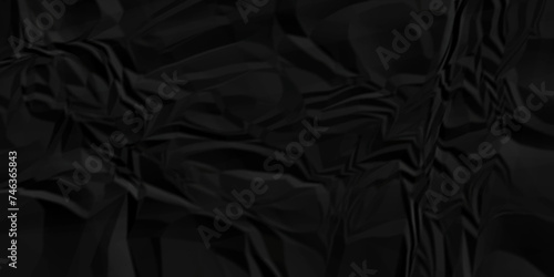 Vector dark black backdrop Crumpled paper texture background. dark black wrinkled sheet and texture, wallpaper.