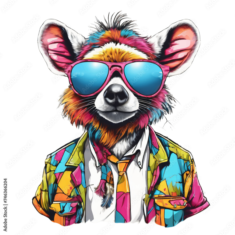 Hipster rat with sunglasses. Animal portrait