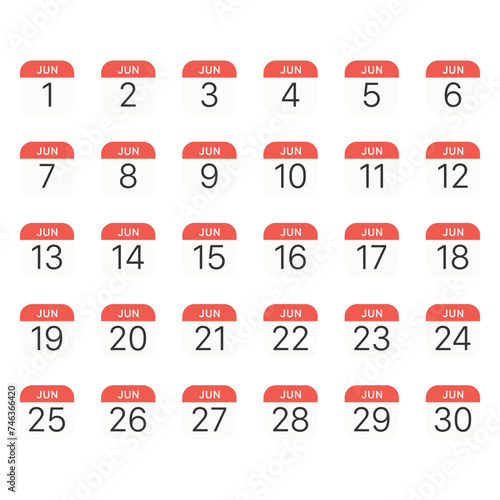 June calendar icon. Symbol modern, simple, vector, icon for website design, mobile app, ui. Vector Illustration