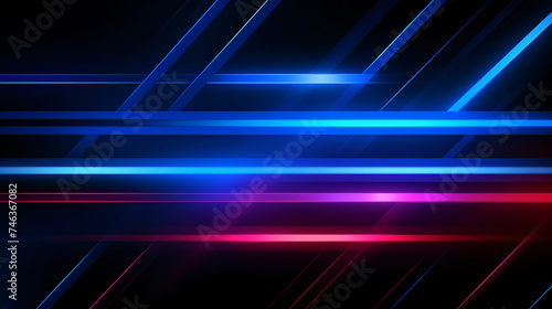 Lights and stripes moving fast on dark background  futuristic technology colorful background