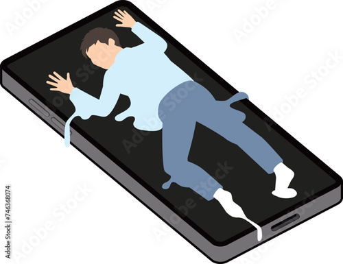 スマホ依存の男性