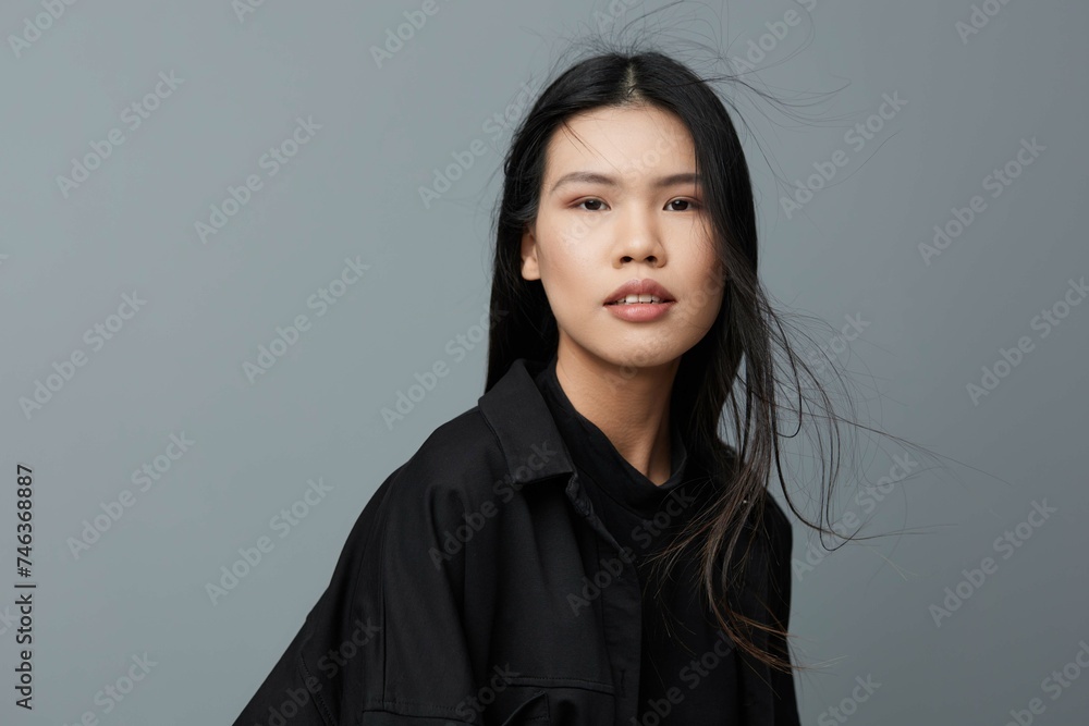 Fototapeta premium Woman beauty smile asian face background girl portrait fashion