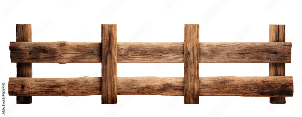 Rustic wooden fence, cut out Rustic wooden fence, cut out