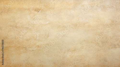 beige light brown background  warm abstract floral ornament on the wall surface copy space