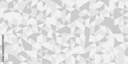  Abstract geometric pattern Gray and White Polygon Mosaic triangle Background, business and corporate background. Minimal diamond vector element metallic chain rough triangular low polygon backdrop.