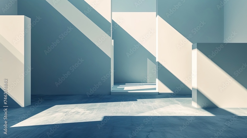 Fototapeta premium Abstract hyper realistic backdrop featuring surreal geometric shapes icon. Contemporary, 3D illustration, fantasy, surrealism, artistic, pattern, futuristic. Generated by AI
