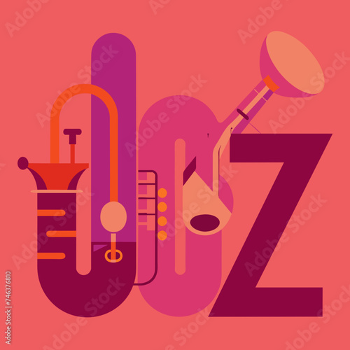 Elegant jazz poster. Vector image.