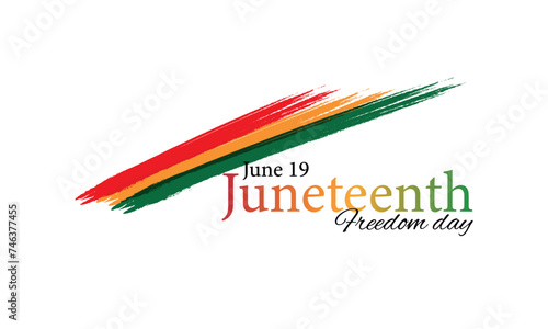 Juneteenth Freedom Day. June 19 African American Liberation Day. Black, red and green. Vector photo