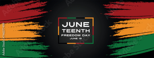 Juneteenth Freedom Day. June 19 African American Liberation Day. Black, red and green. Vector