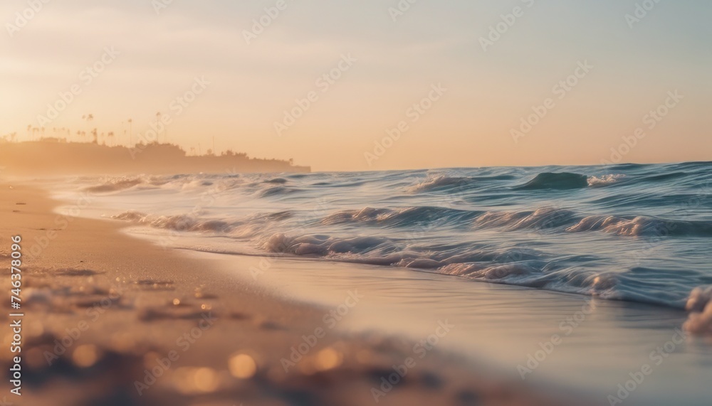 Obraz premium view of aesthetic morning in the beach background