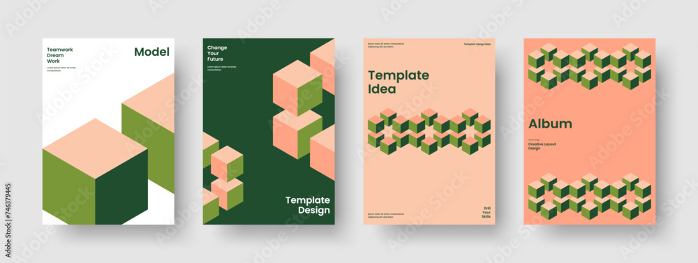 Fototapeta premium Modern Poster Layout. Creative Report Template. Isolated Book Cover Design. Background. Banner. Brochure. Flyer. Business Presentation. Pamphlet. Portfolio. Handbill. Leaflet. Notebook. Journal