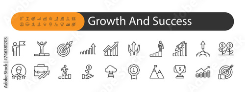 set of growth and success icons