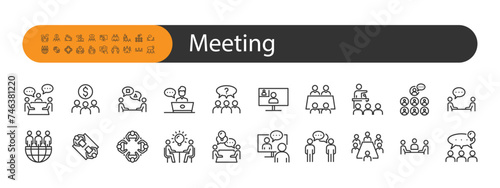 set of meeting icons, business, conference