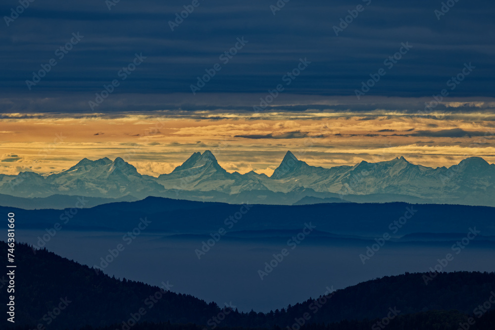 Les Alpes Suisses depuis les Vosges