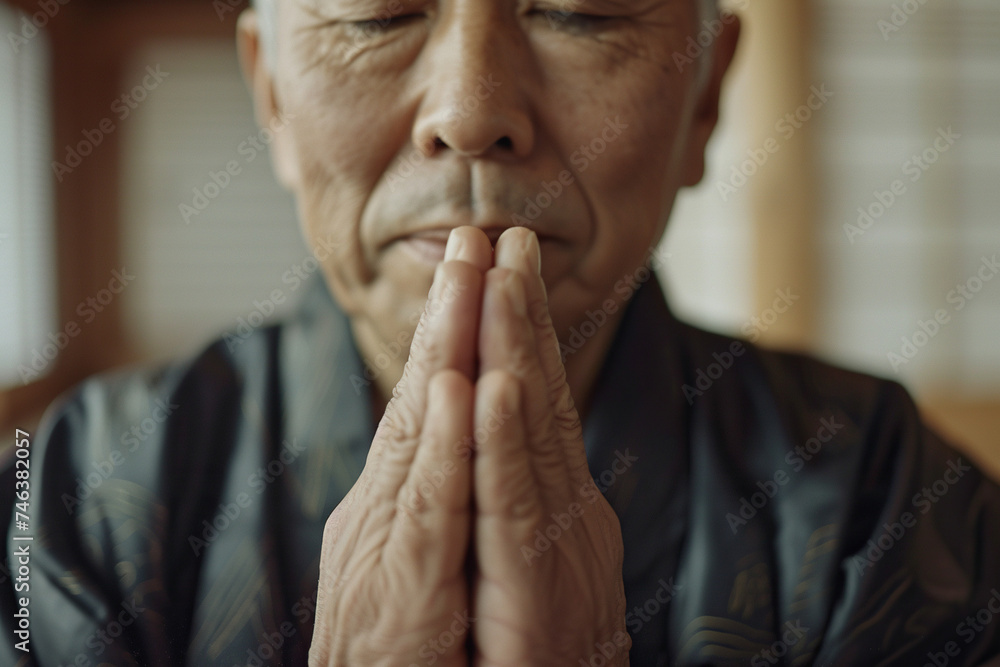 Faithful Hands in Prayer - A Biracial Man Thanks God for Peace and Good Luck Faithful Hands in Prayer - A Biracial Man Thanks God for Peace and Good Luck