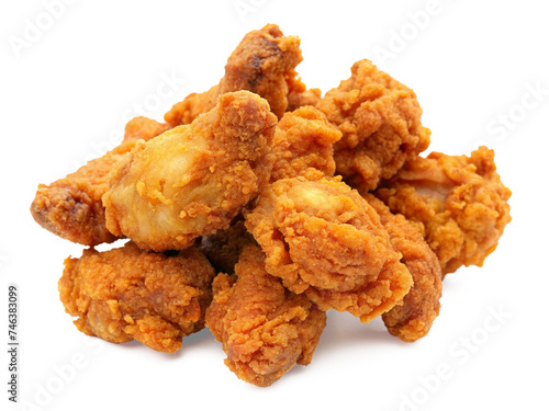 Deep fried chicken wings isolated on transparent background