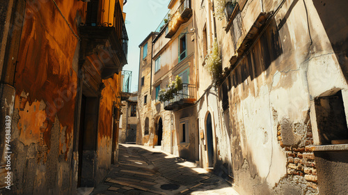 Old plastered buildings and streets.