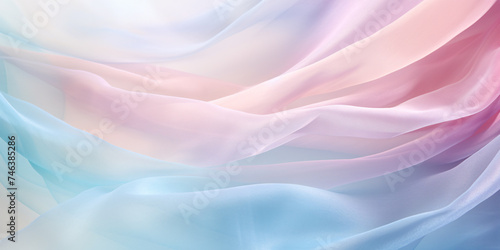 Light colored pink and blue tulle fabric
