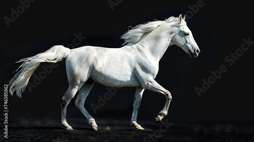Horse portrait isolated on black featuring hoofed   horse  farm  and equine.