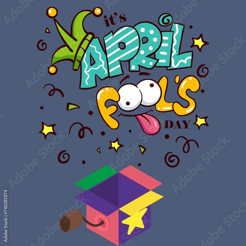 April Fool's Day design. illustration for greeting card, ad, promotion, poster, flier, blog, article, marketing, signage, email