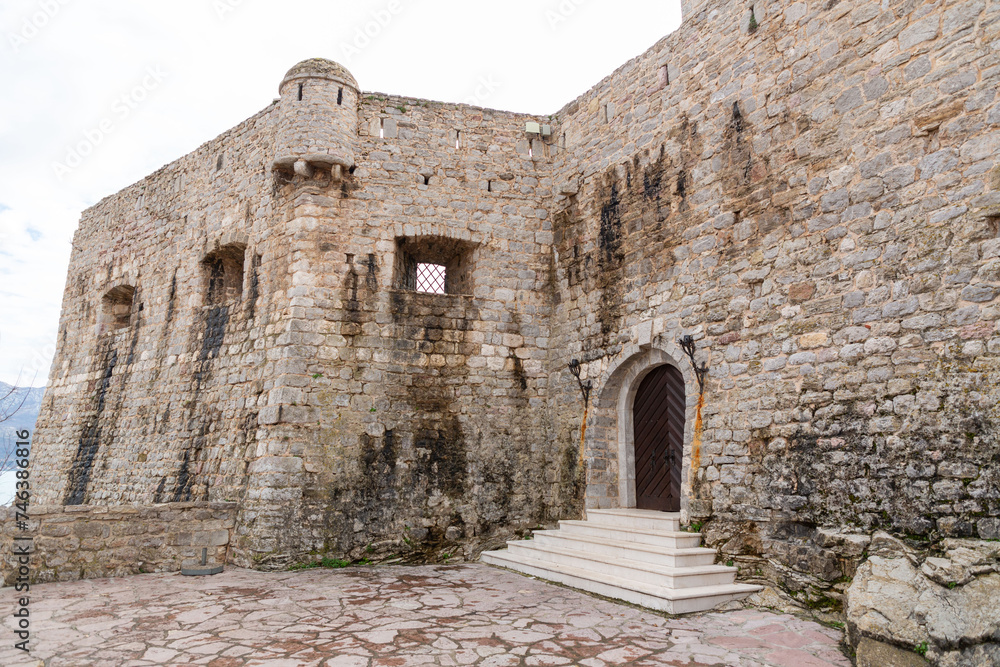The citadel in Budva is an ancient fortress on the Adriatic coast, Montenegro