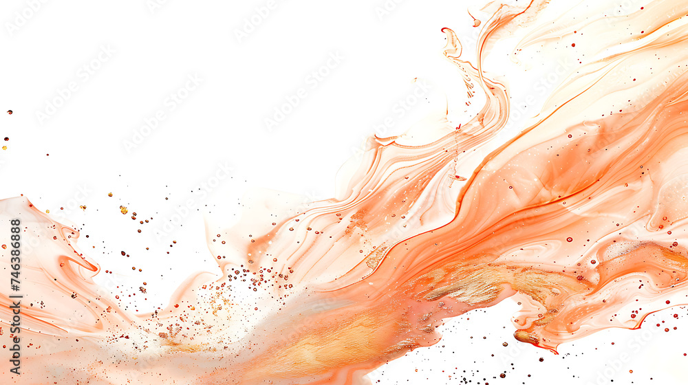 Beautiful Rose Gold Watercolor Brush Stroke on White Background, Modern Art Beautiful Rose Gold Watercolor Brush Stroke on White Background, Modern Art