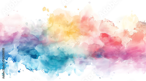 Watercolor Brush Strokes on White Background. Smooth and Artistic Illustration