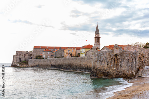 Old city walls of Budva alo...
