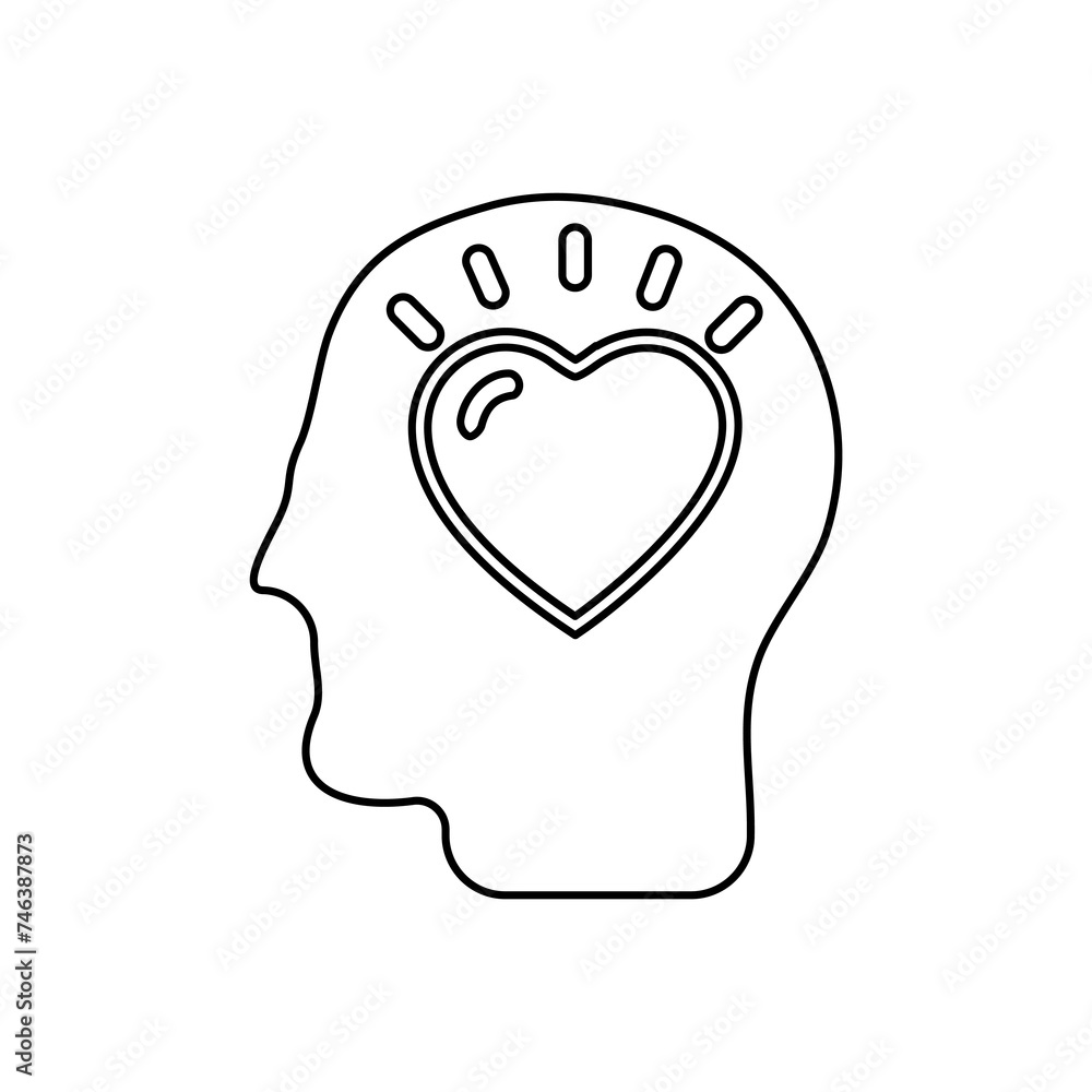 head icon, love, on a white background, vector illustration head icon, love, on a white background, vector illustration