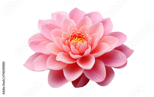 A pink flower with a vibrant yellow center delicate petals of the flower contrast beautifully with the bright yellow center. on a White or Clear Surface PNG Transparent Background.