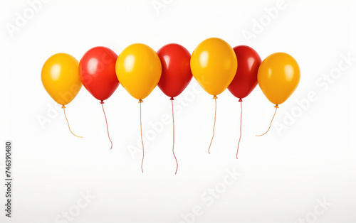 Balloons of Joy Elevating the Atmosphere Isolated on White Background.