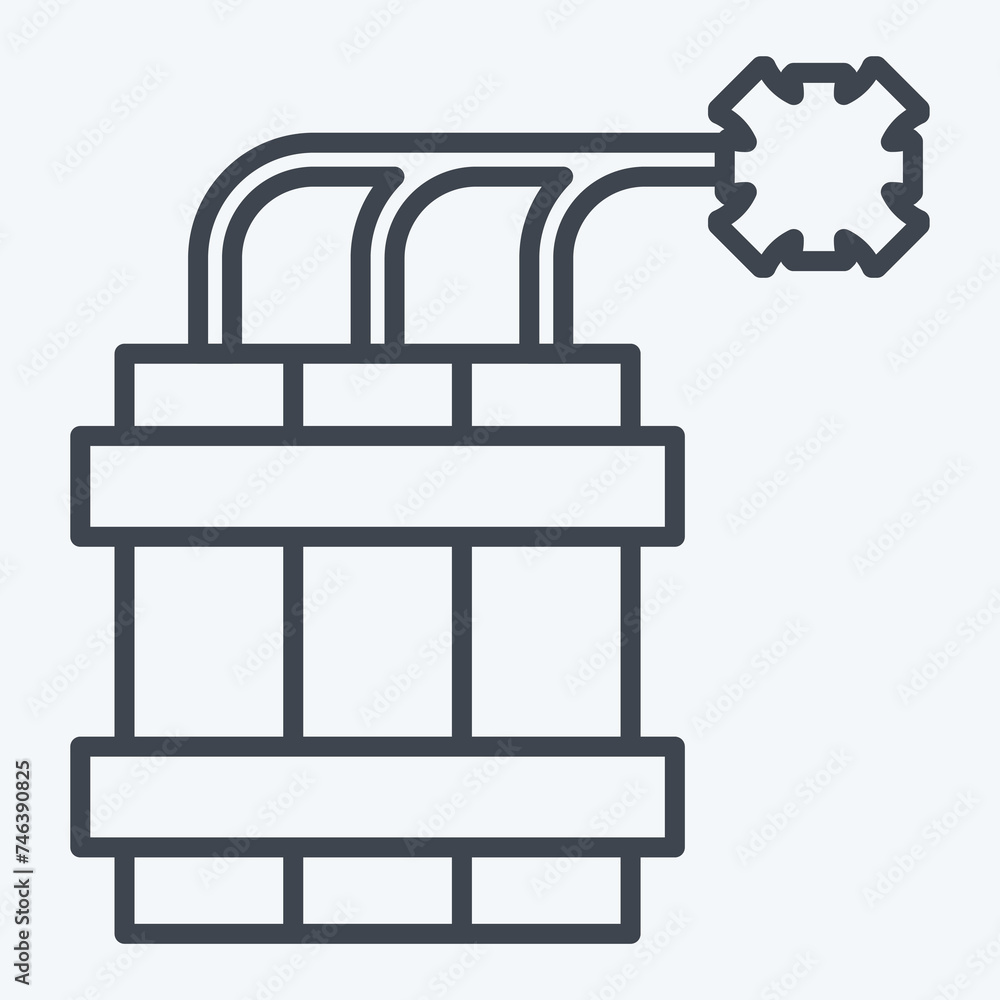 Icon Dynamite. related to Mining symbol. line style. simple design editable. simple illustration Icon Dynamite. related to Mining symbol. line style. simple design editable. simple illustration