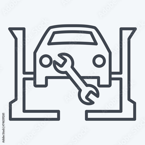 Icon Service. related to Car ,Automotive symbol. line style. simple design editable. simple illustration