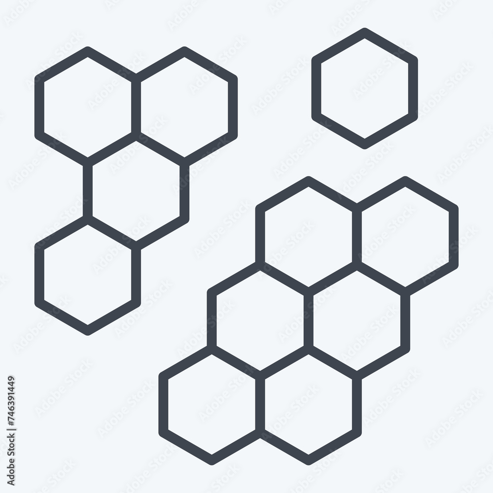 Icon Molecular. related to Biochemistry symbol. line style. simple design editable. simple illustration Icon Molecular. related to Biochemistry symbol. line style. simple design editable. simple illustration