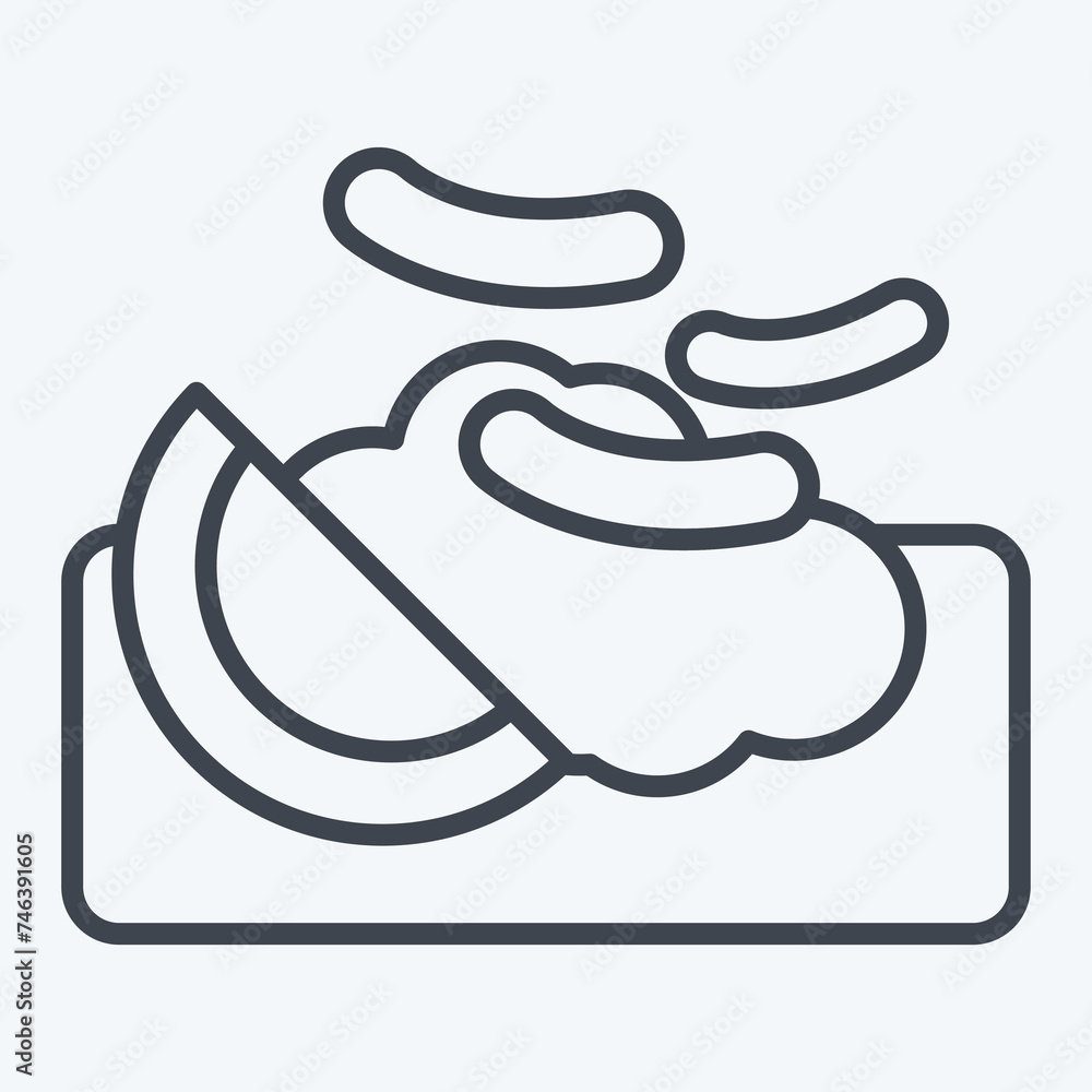Icon Macaroni. related to Breakfast symbol. line style. simple design editable. simple illustration Icon Macaroni. related to Breakfast symbol. line style. simple design editable. simple illustration