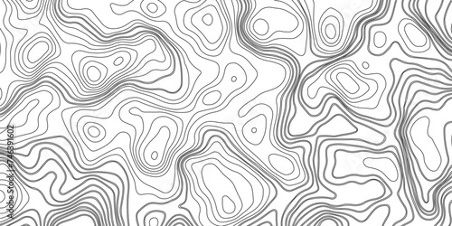 Map background with topographic contours and features. Land topography contour level line